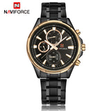 NAVIFORCE Mannen Klassieke Quartz Horloge mannen Volledig Stalen Waterdichte Horloges Mannelijke Datum Business 24 Uur Klok Relogio Masculino