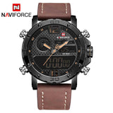 NAVIFORCE Luxe Merk mannen Militaire Sport Horloge Mannen Waterdichte LED Quartz Horloges Mannelijke Digitale Analoge Klok Relogio Masculino