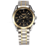 Jaragar Nieuwe Black Golden Case Rvs Multifunctionele Dag Datum 24 Uur Display Horloges Mannen Luxe Merk Automatische Horloge