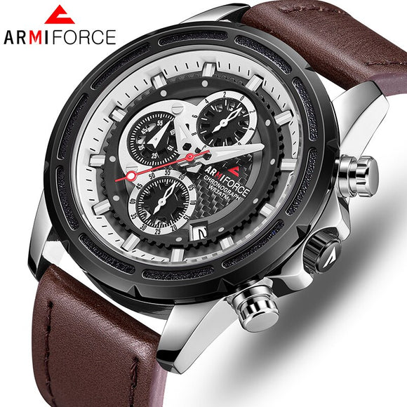 Top ARMIFORCE Luxe Merk Mannen Horloges Quartz Militaire Heren Lederen Sport Horloges Zakelijke mannen Horloge Waterdicht Klok