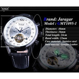 Jaragar Hot Racing Serie Witte Wijzerplaat Volledige Kalender Lichtgevende Handen Mens Automatische Horloges Toubillion Ontwerp Relojes Masculino