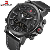 2019 NAVIFORCE Nieuwe mannen Mode Sport Horloge Mannen Lederen Waterdichte Quartz Horloges Mannelijke Datum LED Analoge Klok Relogio Masculino