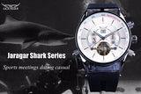 Jaragar Heren Horloges Topmerk Luxe Automatische Mode Sport Horloge Shark Lijnen Ontwerp Rubber Band Tourbillion Display Kalender