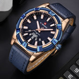 NAVIFORCE Top Brand Men Casual Sport Horloge Mannen Waterdichte Quartz Horloges Mannelijk Luxe Lederen Datum Klok Relogio Masculino