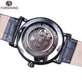 Forsining Casual Cruise Serie Lederen Militaire Skelet Automatische Polshorloge Topmerk Luxe Skelet Sport Horloges