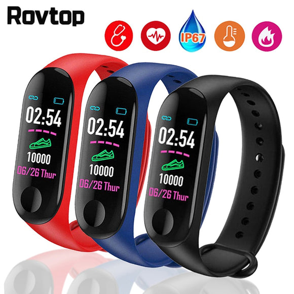 Rovtop M3 Plus Smart Armband Polsbandje Hartslagmeter Bloeddruk Fitness Tracker Leven Waterdichte Smart Polsbandjes