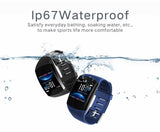 Q11 Smart Horloge Waterdicht Fitness Armband Grote Touch Screen Bericht herinneren Hartslag Tijd Smartband Activiteit Tracker PK Q9 P68