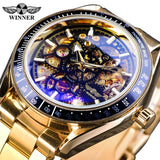 Winnaar 2019 Steampunk mannen Automatische Horloges Top Merk Luxe Sport Klok Waterdichte Golden Rvs Ontwerp