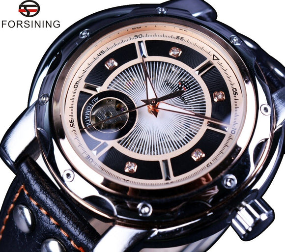 Forsining Sport Diamond Stijl Kleine Dial Skeleton Ontwerp Automatische Mechanische Horloge Mannen Horloges Top Brand Luxe Mannen Sport Horloge