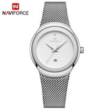 Nieuwe NAVIFORCE Top Brand Fashion Luxe lady Quartz Horloge Creatieve Ontwerp Mesh Band Waterdicht Vrouwen Klok Relogio Feminino