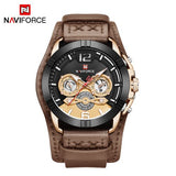 NAVIFORCE Nieuwe Mannen Quartz Horloge Creative Dial Datum Fashion Horloges Militaire Leer Waterdicht Mannelijke Klok Relogio Masculino