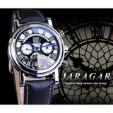 Jaragar Automatische Mechanische Horloge Heren Lederen Kalender Display Romeinse Tourbillion Horloges Top Merk Luxe Montre Homme