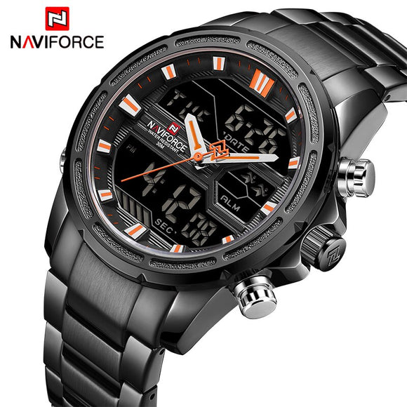 NAVIFORCE Mens Quartz Analoog Horloge Luxe Fashion Sport Horloge Waterdicht Roestvrij Mannelijke Horloges LED Klok Relogio Masculino