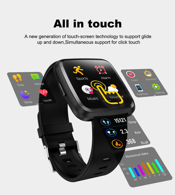 Smart horloge Y7P Smart Fitness Armband Bloeddruk Activiteit Tracker Sport Band Kleur Screen Waterdicht Hartslag Smart Bands