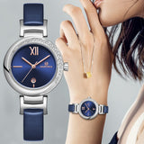 NAVIFORCE Vrouwen Horloges Merk Fashion Luxe Quartz Dames Horloge Meisje Datum Lederen Eenvoudige Klok Gift Montre Femme Reloj Mujer