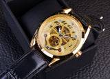 Winnaar Fashion Casual Designer Volledige Golden Case Skeleton Heren Horloges Topmerk Luxe Automatische Horloge Polshorloge Klok Mannen