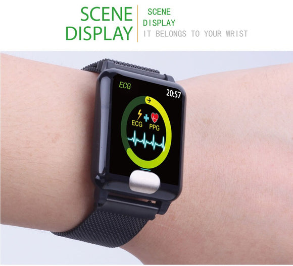 Smart watch E04 hartslag bloeddruk zuurstof ECG monitoring 1.3 