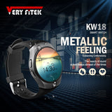 VERYFiTEK KW18 Hartslagmeter SmartWatch Bluetooth SIM Telefoon Horloge Stappenteller Fitness Mannen Vrouwen Smart Horloges voor iOS Android