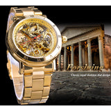 Forsining Fashion Luxe Volledige Gouden Horloges Zwart Rood Handen Skeleton Klok Waterdicht mannen Automatische Horloges Top Merk Luxe