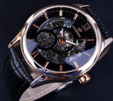 Forsining Rose Gold Case Fashion Designer Mannen Horloge Topmerk Luxe Klok Mannen Mechanische Skelet Horloge Saat Erkek Montre Homme