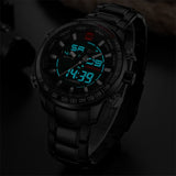 NIEUWE Top Luxe Merk Mannen Sport Polshorloge heren Militaire Waterdichte Horloges Mannen Volledig Stalen LED Digitale Horloge Klok mannelijke