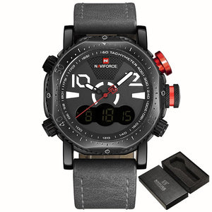 Horloges mannen top luxe merk naviforce waterdichte digitale quartz klok mannelijke mode lederen sport polshorloge relogio masculino