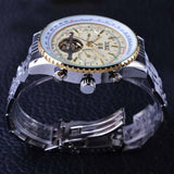 Jaragar Aviator Serie Militaire Schaal Gele Elegante Wijzerplaat Tourbillon Ontwerp Heren Horloges Top Brand Luxe Automatische Polshorloge