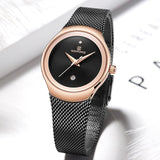 2019 Top Merk NAVIFORCE Elegante Dame Quartz Horloge Jurk Rvs Mesh Riemen Waterdicht Horloges Vrouwelijke Casual Klok