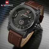 NAVIFORCE Luxe Merk Heren Horloges Militaire Sport Horloge Man Lederen Band Datum Klok Mannen Quartz Polshorloge Relogio Masculino