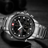 NAVIFORCE Luxe Merk mannen Militaire Sport Horloge Mannen Mode Leger Quartz Horloges Mannelijke Rvs LED Analoge Digitale Klok