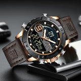 NAVIFORCE Luxe Merk mannen Lederen Waterdichte Quartz Horloge Mannen Militaire Sport Datum LED Horloges Mannelijke Klok Relogio Masculino