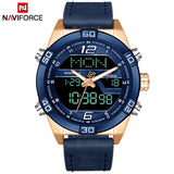 Nieuwe NAVIFORCE Top Merk Mannen Militaire Sport Horloges mannen Waterdichte Quartz Horloge Mannelijke Lederen Datum Klok Relogio Masculino