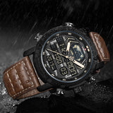 Heren Horloges Top Luxe Merk NAVIFORCE Mode Sport Horloge Mannen Digitale Quartz Klok Man Lederen Militaire Waterdicht Horloge