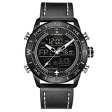 2018 Mannen Horloges NAVIFORCE Top Luxe Merk Lederen Quartz Horloge Mannen Mode Dual Display Sport Digitale Klok Relogio Masculino