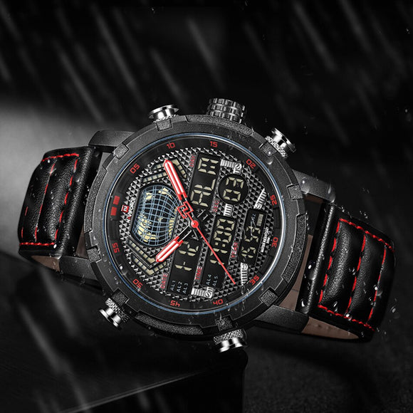 Heren Horloges Top Luxe Merk NAVIFORCE Mode Digitale Klok Mannen Quartz Sport Horloge Man Lederen Militaire Waterdicht Horloge