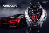 Jaragar Sport Racing Ontwerp Geometrische Driehoek Ontwerp Lederen Band Heren Horloges Top Brand Luxe Automatische Polshorloge