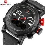 Horloges mannen top luxe merk naviforce waterdichte digitale quartz klok mannelijke mode lederen sport polshorloge relogio masculino