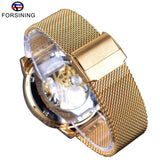 Forsining Transparant Case 2017 Mode 3D Logo Graveren Golden Rvs Mannen Mechanische Horloge Top Merk Luxe Skelet