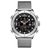 Nieuwe Mannen Mode  NAVIFORCE Dual Display Horloge Heren Militaire Quartz Horloge Rvs Mesh Sport Horloges Analoge Digitale Mannelijke Klok