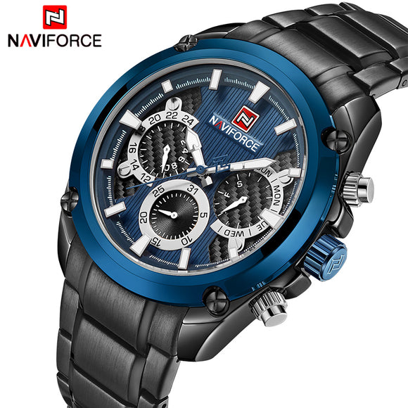 NAVIFORCE Nieuwe heren Horloge Luxe Merk Mode Sport Quartz Horloges Mannelijke Rvs Waterdichte Datum 24 Uur Display Klok