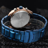 NAVIFORCE Horloge Mannen Mode Goud Blauw Quartz Horloges Rvs Waterdichte Klok Kalender 24 Uur Display Relogio Masculino