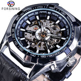 Forsining Top Merk mannen Mechanisch Horloge Automatische Skeleton Golden Mode Lederen Mannelijke Klok Relogio Masculino Drop Shipping