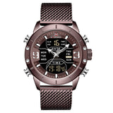 Nieuwe Mannen Mode  NAVIFORCE Dual Display Horloge Heren Militaire Quartz Horloge Rvs Mesh Sport Horloges Analoge Digitale Mannelijke Klok