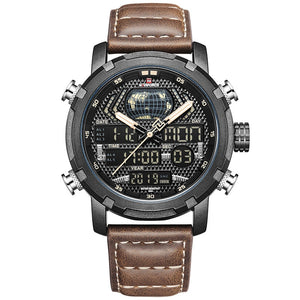 Heren Horloges Top Luxe Merk NAVIFORCE Mode Digitale Klok Mannen Quartz Sport Horloge Man Lederen Militaire Waterdicht Horloge