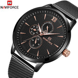 2018 Mannen Horloges Top Brand NAVIFORCE Mode Quartz Horloge heren Rvs Waterdicht Mesh Sport Klok Relogio Masculino