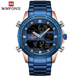 NAVIFORCE Luxe Merk mannen Militaire Sport Horloge Mannen Mode Leger Quartz Horloges Mannelijke Rvs LED Analoge Digitale Klok