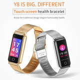 Y8 Smart Armband 0.96 Inch TFT IPS Kleur horloge band ondersteuning Waterdicht IP67 Hartslag Smart Band Stappenteller Fitnes Tracker 2018