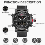 2019 NAVIFORCE Nieuwe mannen Mode Sport Horloge Mannen Lederen Waterdichte Quartz Horloges Mannelijke Datum LED Analoge Klok Relogio Masculino