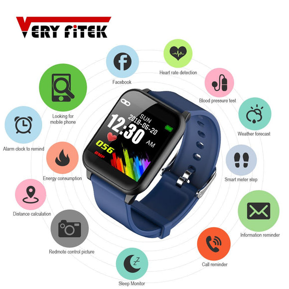 VERYFiTEK Z02 Smart Horloge Bloeddruk IP67 Waterdichte Fitness Armband Hartslagmeter Horloge Mannen Vrouwen Sport SmartWatch