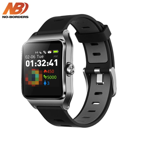 GEEN-GRENZEN IP68 Zwemmen Waterdichte GPS Sport Smartwatch P1C Hartslag Bluetooth Smart Horloge voor Apple Android PK iwo 8 horloge